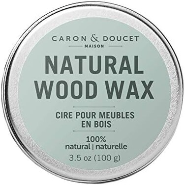 CARON &amp; DOUCET CARONDOUCET - Natural Wood Conditioning Vegan Wax Finish - 100% Plant Based Wood Conditioning and Polishing Wax Finish - Orange Scented - Suitable for Natural Wood Furniture. (3.5oz