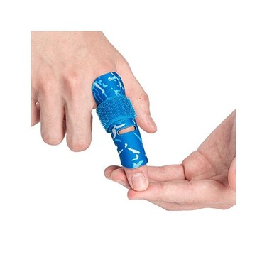 Kuangmi Finger Sleeve Support Protector Finger Splint Brace Use for Pain Relief and Preventing Sports Injuries（S/M, Blue