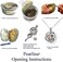 Pearlina Rose Flower Cultured Pearl Oyster Necklace Set Silver Plated Pendant w/Stainless Steel Chain 18