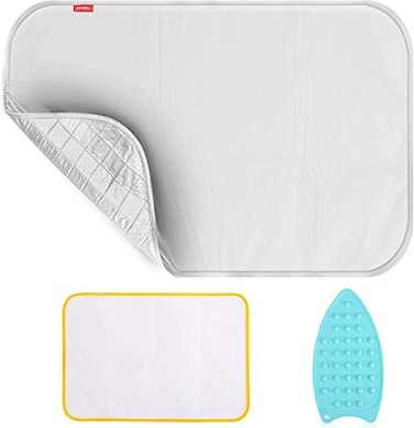 YQMAJIM Upgraded Thick Ironing Blanket,Travel Ironing Mat Ironing Pad,Portable Double-Side Using,Isolate Heat Pad Cover for Washer,Dryer,Table Top,Countertop,Ironing Board for Small Space (28 x 31 inc