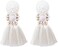 boderier Bohemian Statement Thread Tassel Chandelier Drop Dangle Earrings with Cassandra Button Stud