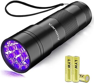Vansky Black Light UV Flashlight, Blacklight 12 LED Urine Detector For Dog/Cat/Pet UrineDry Stains and Bed Bug On Carpets/Rugs/Floor,Matching with Pet Odor Eliminator