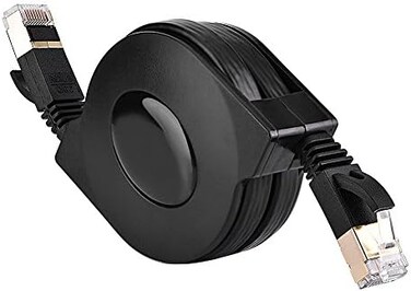 fosa CAT 7 Ethernet Cable Retractable CAT7 RJ45 600MHz Patch Shielded LAN Network Cable Flat Ethernet Cord