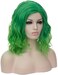 Mildiso Green Wigs for Women 14'' Short Curly Wavy Green Hair Wig Cute Fashion Wig Perfect for Party Halloween M004G