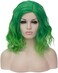 Mildiso Green Wigs for Women 14'' Short Curly Wavy Green Hair Wig Cute Fashion Wig Perfect for Party Halloween M004G