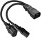 Toptekits (عبوة من قطعتين) كابل مقسم طاقة من نوع C14 إلى 2X C13، كابل مقسم طاقة على شكل حرف Y (20 سم/0.8 بوصة) من C14 ذكر إلى مقبسين أنثى من نوع C13، كابل تمديد طاقة مقسم على شكل حرف Y من نوع IEC C14