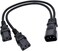 Toptekits (عبوة من قطعتين) كابل مقسم طاقة من نوع C14 إلى 2X C13، كابل مقسم طاقة على شكل حرف Y (20 سم/0.8 بوصة) من C14 ذكر إلى مقبسين أنثى من نوع C13، كابل تمديد طاقة مقسم على شكل حرف Y من نوع IEC C14