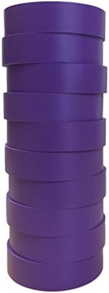 TradeGear Electrical Tape PURPLE MATTE - 10 Pk Waterproof, Flame Retardant, Strong Rubber Based Adhesive, UL Listed - Rated for Max. 600V and 80oC Use - Measures 60' x 3/4" x 0.07