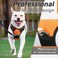 Eagloo Dog Harness No Pull, Walking Pet Harness with 2 Metal Rings and Handle Adjustable Reflective Breathable Oxford Soft Vest Easy Control Front Clip Harness for Small Medium Large Dogs(L,ORANGE