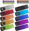 Kepmem USB Stick Pack of 10 2GB USB 2.0 Flash Drives Metal Bulk Value Memory Sticks Swivel Portable 2 GB Thumb Drives Assorted Colors Pendrive Stylish Keychain U Disk with Cords for Data Storage