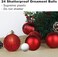 GameXcel Rose Red 3.2" Large Christmas Balls - Christmas Tree Decoration Ornaments Shatterproof Hanging Balls for Birthday Halloween Holiday Wedding Decorations Set of 24pcs