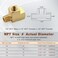 وصلة خرطوم على شكل حرف T من النحاس الأصفر، قطعتان، من نوع Boeray، مقاس 1/4 بوصة NPT أنثى إلى 1/4 بوصة NPT ذكر إلى 1/4 بوصة NPT أنثى