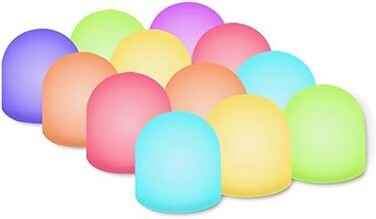 Novelty Place Color Changing Mini Nightlight, Multicolor LED Mood Lighting - Night Light for Kid's Bedroom, Bathroom, Living Room - Battery Powered (Pack of 12