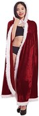 Christmas Halloween Costumes Cloak Mrs. Claus Santa Xmas Velvet Hooded Cape Robe
