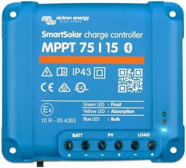 وحدة تحكم شحن الطاقة الشمسية Victron Energy SmartSolar MPPT 75V 15 amp 12/24 فولت (بلوتوث)