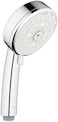 دش يدوي GROHE Tempesta Cosmopolitan 100، 4 بخاخات، نظام مضاد للترسبات الكلسية، تجهيزات حمام وكروم، أبيض، 27575002