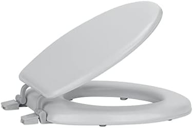مقعد مرحاض من الفينيل الناعم القياسي من Achim Home Furnishings، فضي اللون - غطاء من الفينيل الناعم مقاس 17 بوصة مع حشوة إسفنجية مريحة - يناسب جميع التركيبات ذات الحجم القياسي - سهل التركيب من Fantasia