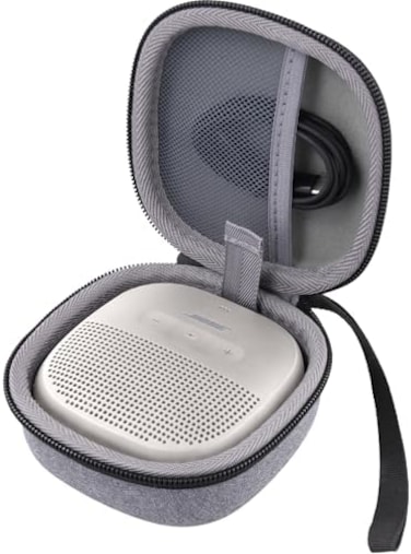 حافظة Aenllosi لسماعة Bose SoundLink Micro Bluetooth، منظم تخزين سماعات Bose، لون أبيض دخاني (الحافظة فقط)
