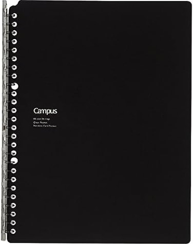 KOKUYO Campus Smart Ring Binder Notebooks, B5, 25 Capacity, 26 Rings, Black, Japan Import (RU-SP701D