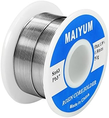 MAIYUM 63-37 Tin Lead Rosin Core Solder Wire for Electrical Soldering (0.8mm 50g