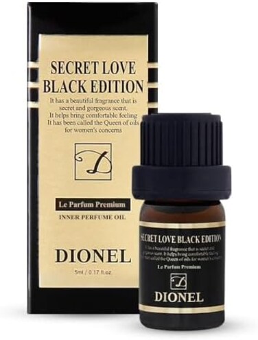 D DIONEL Dionel Secret Love Eau de Parfum Premium Natural Essential Oil Feminine Hygiene Perfume Cleanser Long-lasting (Black Edition, 5ml