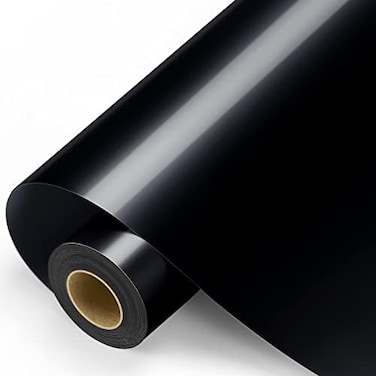 Sooez Black Permanent Vinyl - 12"x11FT Black Adhesive Vinyl Roll for All Cutting Machine, Permanent Outdoor Vinyl for Decor Sticker, Car Decal, Scrapbooking, Signs, GlossyWaterproof