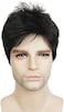 Lydell Men Wig Natural Black Short Straight Hair Synthetic Full Wigs