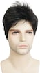 Lydell Men Wig Natural Black Short Straight Hair Synthetic Full Wigs