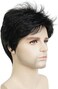 Lydell Men Wig Natural Black Short Straight Hair Synthetic Full Wigs