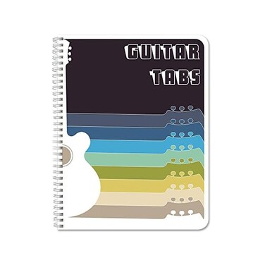 BookFactory Guitar Tablature Notebook/Guitar Music Tabs Journal - 120 Pages, Wire-O, 8 1/2 x 11 Tablature Format (JOU-120-7CW-A(Guitar-Tabs