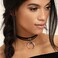fxmimior Women Black Moon Crescent Pendant Choker Rock Handmade Bohe Necklace Women Accessories