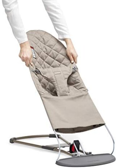 BabyBj&ouml;rn Fabric Seat for Bouncer, Sand Gray, Cotton, Sand Gray, 1 Count (Pack of 1