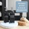 Cornucopia Brands 16oz Black Glass Bottles w/Stainless Steel Pumps (2-Pack; Black Coated Boston Round; LotionSoap Dispensers