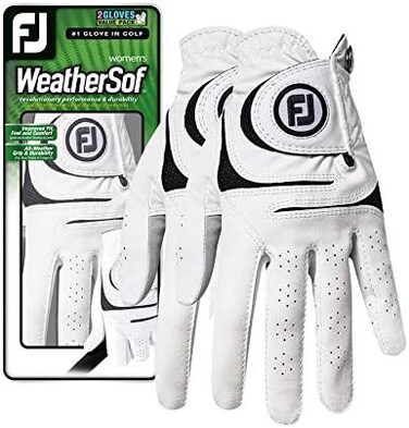 FootJoy Women's WeatherSof Golf Glove, Pack of 2 (White