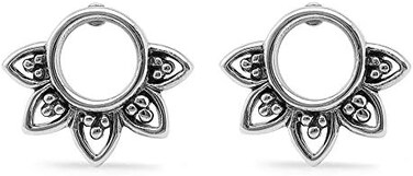 Boma Jewelry Sterling Silver Balinese Filigree Circle Stud Earrings