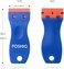 FOSHIO 2PCS Plastic Razor Scrapers Knife with Contoured Grip100 PCS 1.5 inch Refillable Double Edge Plastic Razor Blades Ideal for Auto Window Tint Vinyl Tool Application