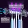SARMOCARE Toothbrush Sanitizer, UV Toothbrush Holder with Sterilisation Function, Build-in Fan, and Toothpaste Holder (5 Toothbrushes Holding and a Decal Sticker Included
