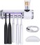 SARMOCARE Toothbrush Sanitizer, UV Toothbrush Holder with Sterilisation Function, Build-in Fan, and Toothpaste Holder (5 Toothbrushes Holding and a Decal Sticker Included