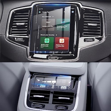 Lfotpp Car Navigation and Air Conditioning Display Screen Protector for Volvo V90 XC90 2016 2017 - 2 Pieces