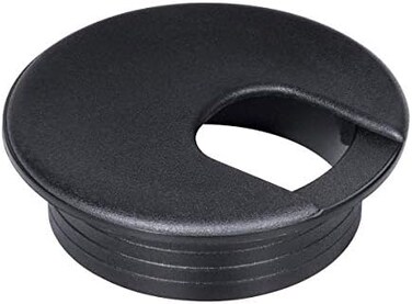 Petutu Desk Grommet 2 Inch, Plastic Desk Cord Cable Hole Cover Grommet - 10 Packs, Black