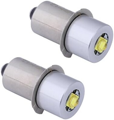 JOMITOP Led Conversion Kit, LED Bulb Replacement for Maglite Flashlight DC 3W 4.5V 6V 9V 12V Upgrade Bulb on 3 4 5 6 Cell Lantern Flashlight Torch 2 Pack P13.5S