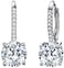 EVER FAITH 925 Sterling Silver Round Cut CZ Prong Setting Gorgeous Leverback Dangle Earrings Clear