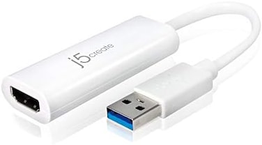 j5create JUA254 USB to HDMI Multi-Monitor Adapter, White