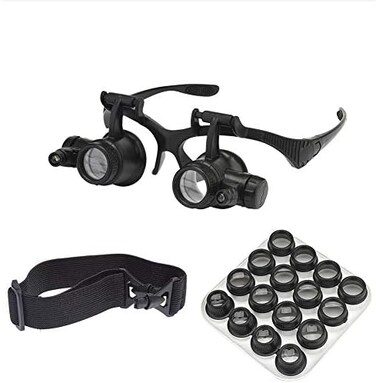 Beileshi Watch Repair Magnifier Loupe Jeweler Magnifying Glasses Tool Set with LED Light (2.5X 4X 6X 8X.
