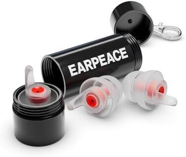 EarPeace Concert Ear Plugs - Reusable High Fidelity Earplugs - Hearing Protection for Music Festivals, DJs, Musicians, Motorcycles, Raves, WorkAirplane Noise Reduction - Standard, Black Case