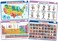 merka Placemats for Kids, 4 Pack Educational Placemat Mat for Dining Table, Non Slip, Washable Reusable, Learning US Presidents, Famous People, Periodic Table of ElementsUSA Map v2