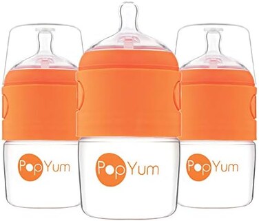 PopYum 5 oz Anti-Colic Formula Making/Mixing/Dispenser Baby Bottles, 3-Pack