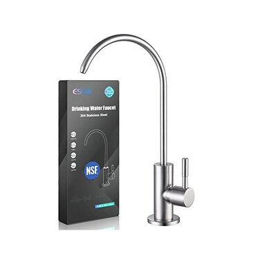 ESOW Kitchen Water Filter Faucet, 100% Lead-Free Drinking Water Faucet Fits most RO Units or Water Filtration System, Stainless Steel Body Brushed Nickel, 1/4-Inch Tube, Non-Air Gap