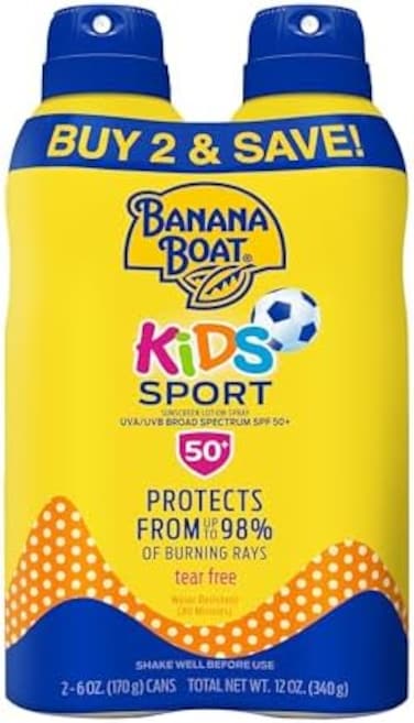 Banana Boat Kids Sport Broad Spectrum Ultra Mist Sunscreen Spray Twin Pack with SPF 50, 12 Ounce