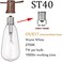 Goothy 20Ft Outdoor Patio String Lights,Set of 20 Glass ST40 Edison Style Bulb String Lights Garden/Backyard Party/Wedding Indoor String Lights(Plus 1 Extra Bulbs-Brown